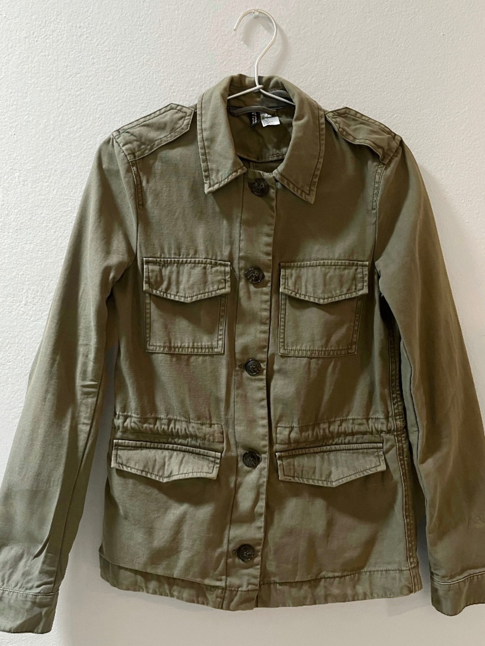 H&M Divided Olive Green Utility Military Field Jacket. Size 2.